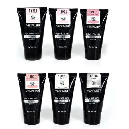 Venalisa Poly Nail Gel Kit Nail Fesign Builder Nail Gel Acrylic Transparent Crystal Camouflage Set Nail Extend Jelly Gel Polish