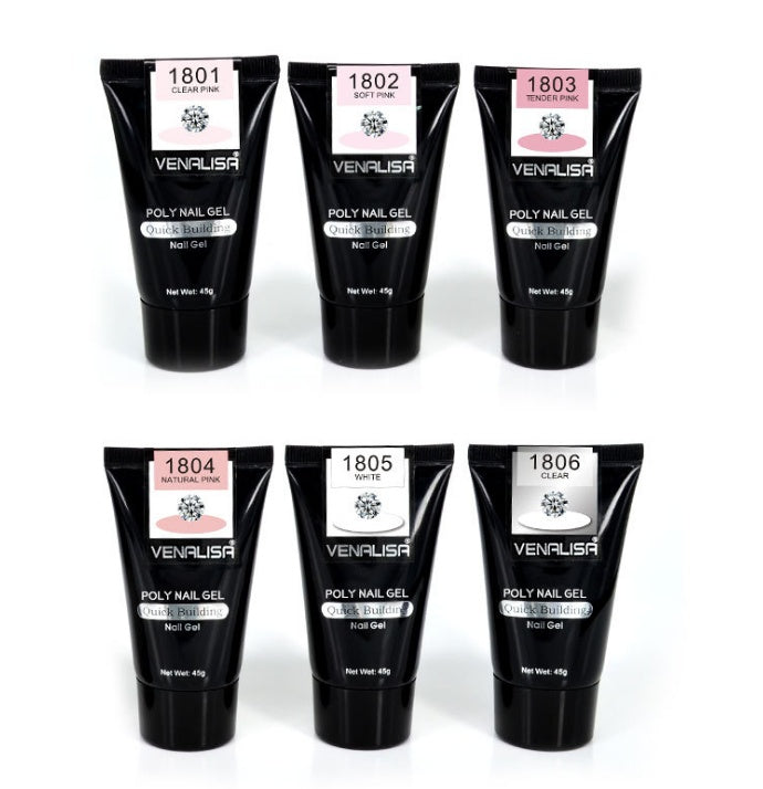 Venalisa Poly Nail Gel Kit Nail Fesign Builder Nail Gel Acrylic Transparent Crystal Camouflage Set Nail Extend Jelly Gel Polish