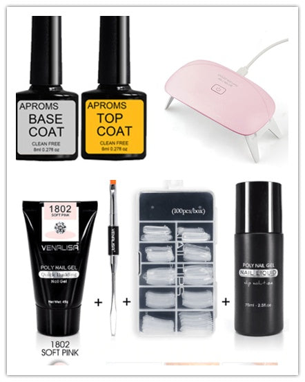 Venalisa Poly Nail Gel Kit Nail Fesign Builder Nail Gel Acrylic Transparent Crystal Camouflage Set Nail Extend Jelly Gel Polish