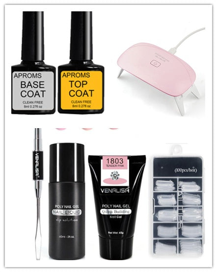 Venalisa Poly Nail Gel Kit Nail Fesign Builder Nail Gel Acrylic Transparent Crystal Camouflage Set Nail Extend Jelly Gel Polish