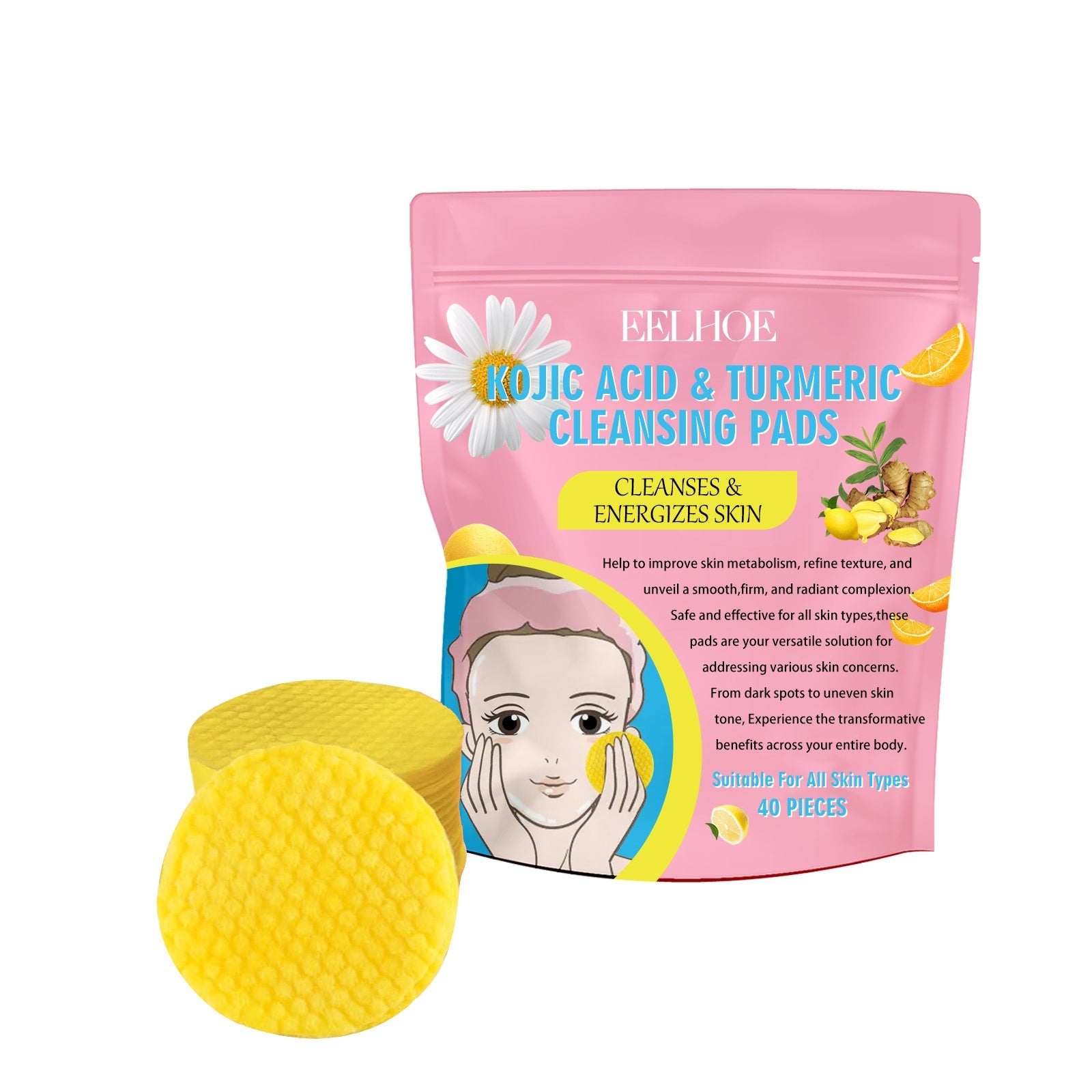 Kojic Acid Turmeric Cleansing Pads | Brightening & Gentle Skincare
