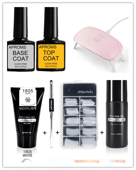 Venalisa Poly Nail Gel Kit Nail Fesign Builder Nail Gel Acrylic Transparent Crystal Camouflage Set Nail Extend Jelly Gel Polish