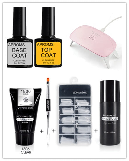 Venalisa Poly Nail Gel Kit Nail Fesign Builder Nail Gel Acrylic Transparent Crystal Camouflage Set Nail Extend Jelly Gel Polish