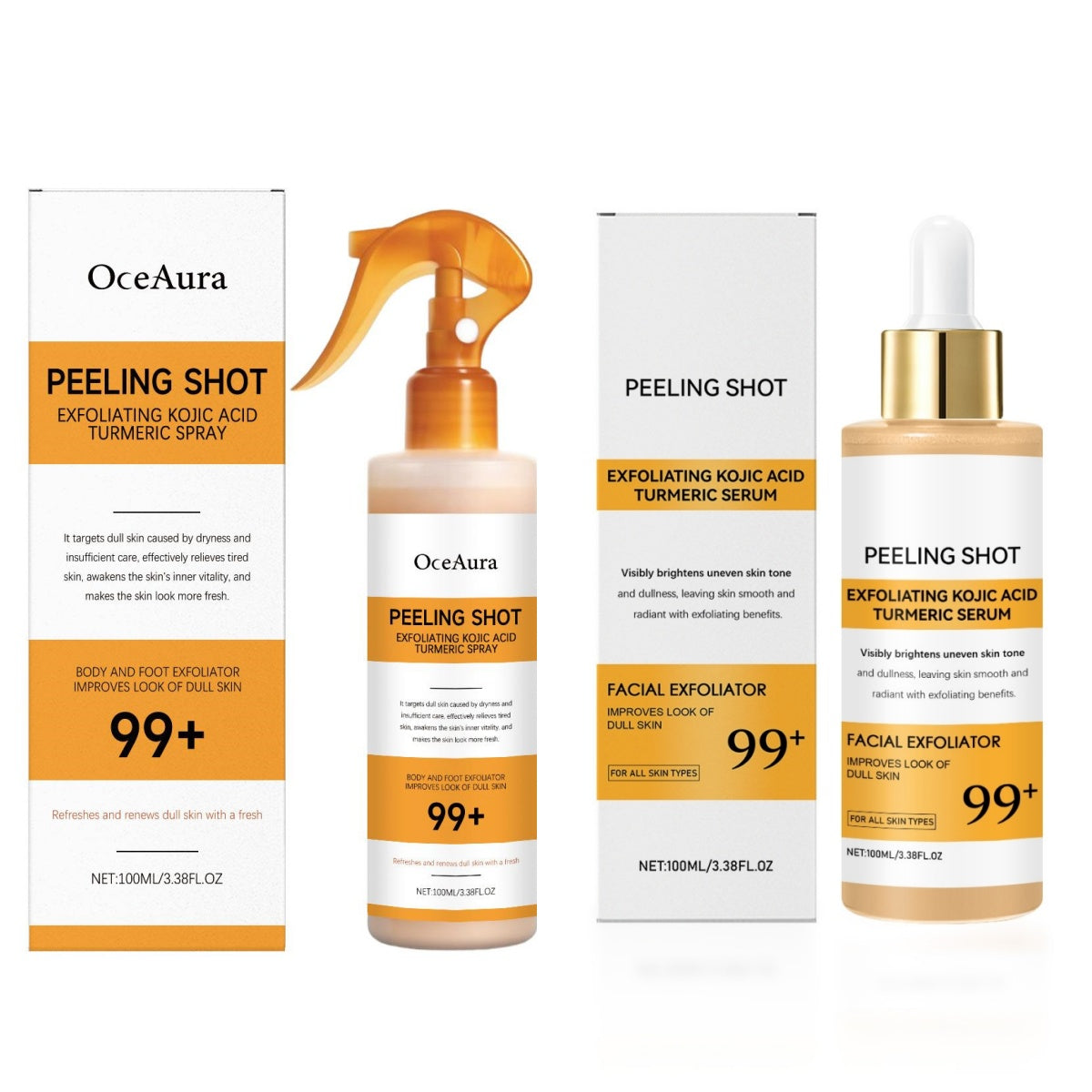 OCEAURA Kojic Acid Turmeric Cutin Cleaning Spray | Brightening & Gentle Skincare