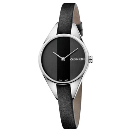 CALVIN KLEIN REBEL K8P231C1 BLACK DIAL BLACK LEATHER WOMEN WATCH