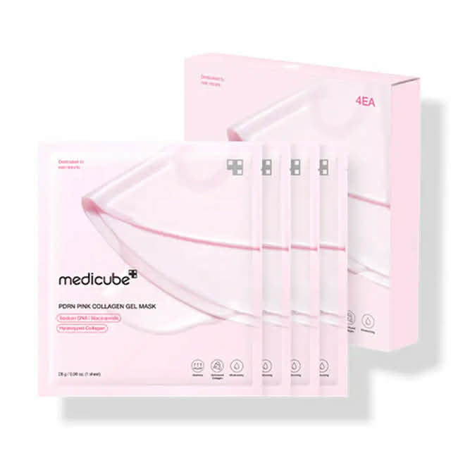 PDRN Pink Collagen Gel Mask (4ea) | Hydrating & Firming Sheet Mask