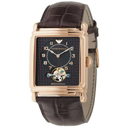 EMPORIO ARMANI WATCH FOR MEN MECHANIC WITH BACK DIAL LEATHER STRAP SKU AR4212