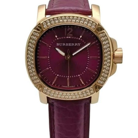 BUBERRY THE PRECIOUS BRITAIN DIAMOND INDEXES BURGNDY DIAL ROSE GOLD SKU BU1810