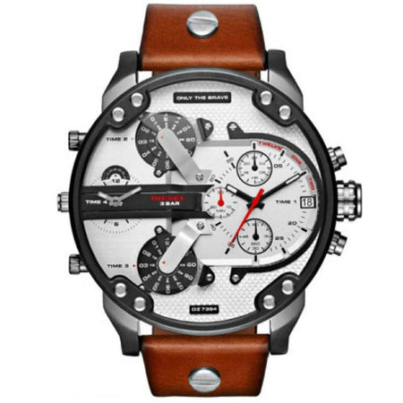 DIESEL MEN WATCH MR DADDY 2.0 BROWN STRAP METAL CASE SKU DZ739
