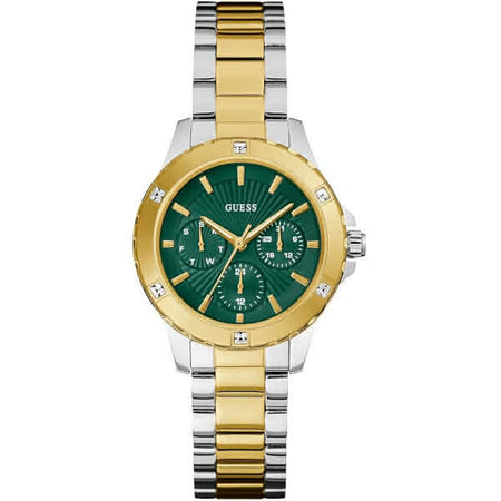 GUESS 2 TONE QUARTZ ANALOG RECYCLED STEEL WATCH FOR LADIES SKU GW0723L1