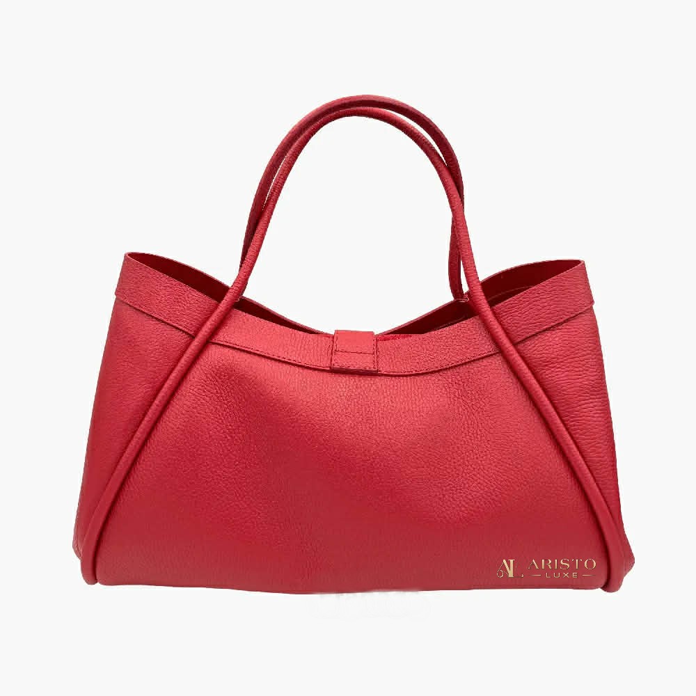 Shoulder Bag with Pochette in Genuine Leather Made in Italy | Luxury Leather Set