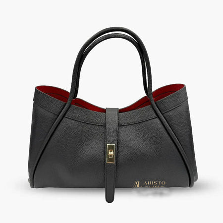 Shoulder Bag with Pochette in Genuine Leather Made in Italy | Luxury Leather Set