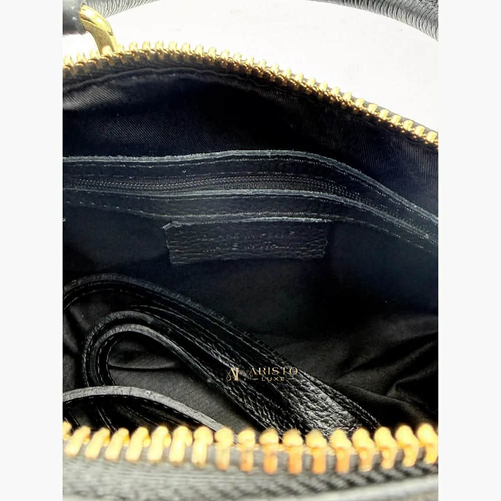 Small Handbag in Genuine Leather Made in Italy | Compact Italian Leather Bag