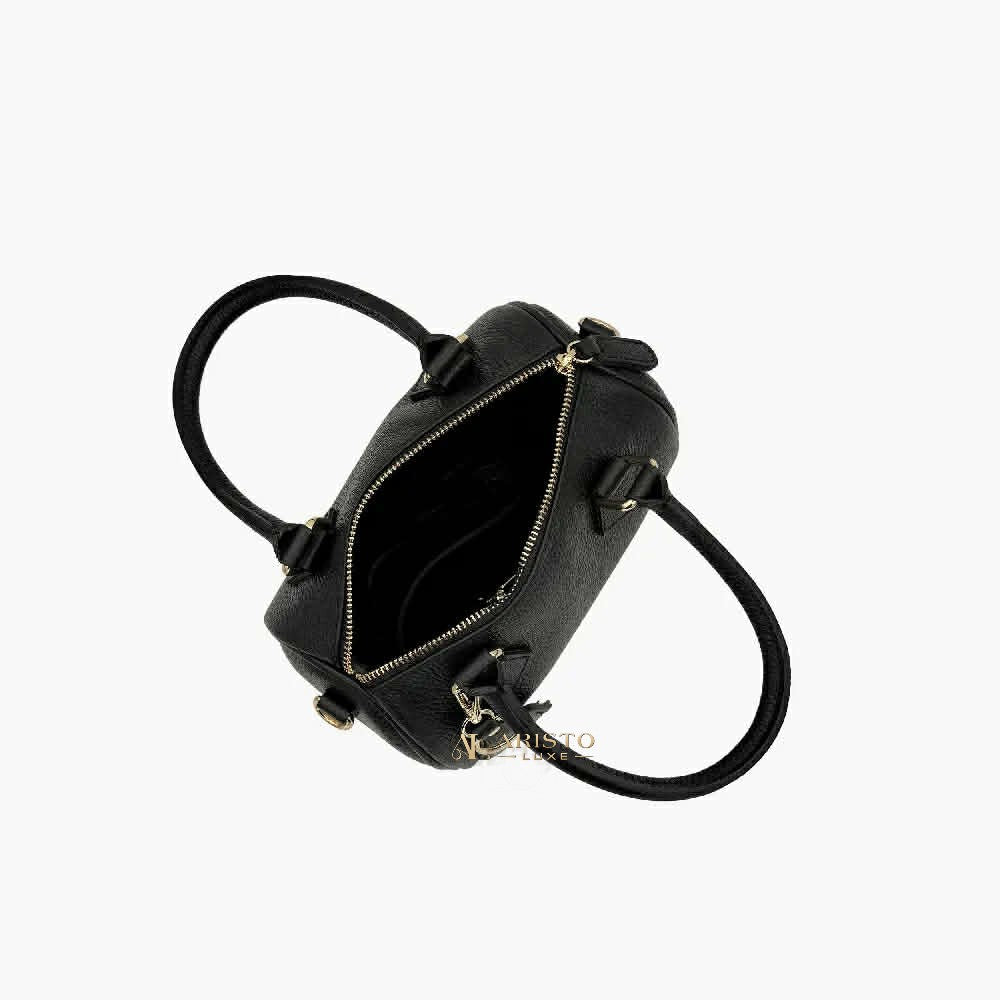 Small Handbag in Genuine Leather Made in Italy | Compact Italian Leather Bag