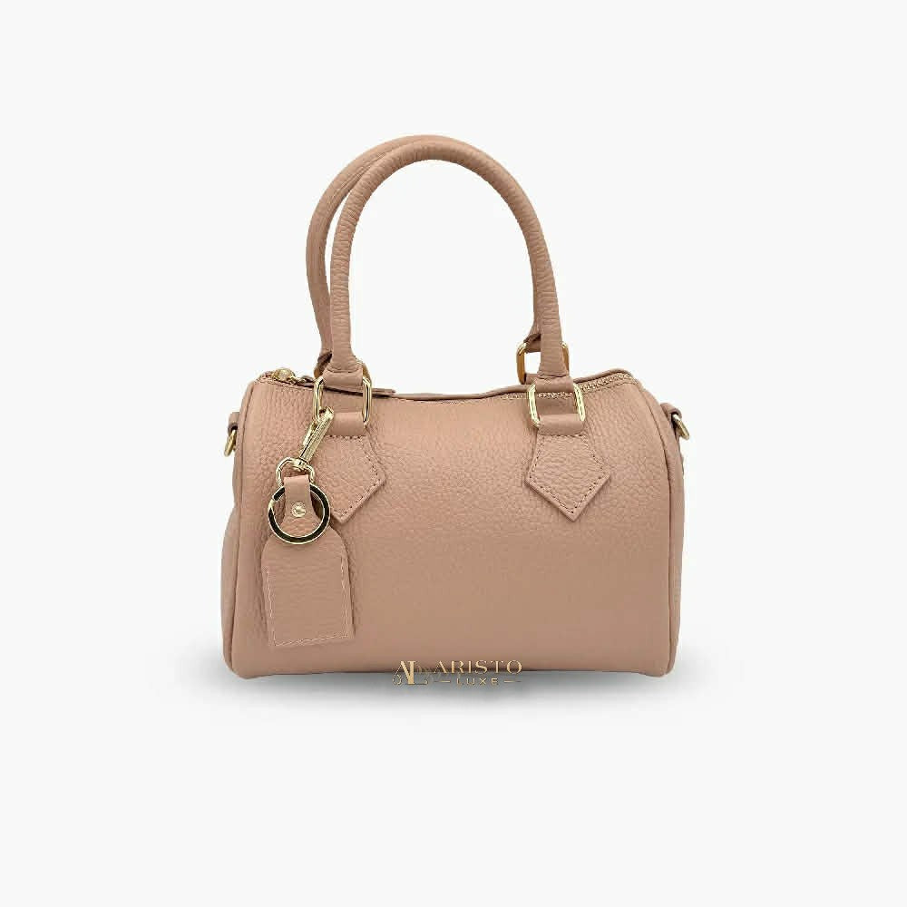 Small Handbag in Genuine Leather Made in Italy | Compact Italian Leather Bag