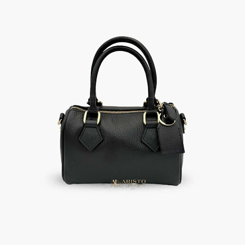 Small Handbag in Genuine Leather Made in Italy | Compact Italian Leather Bag