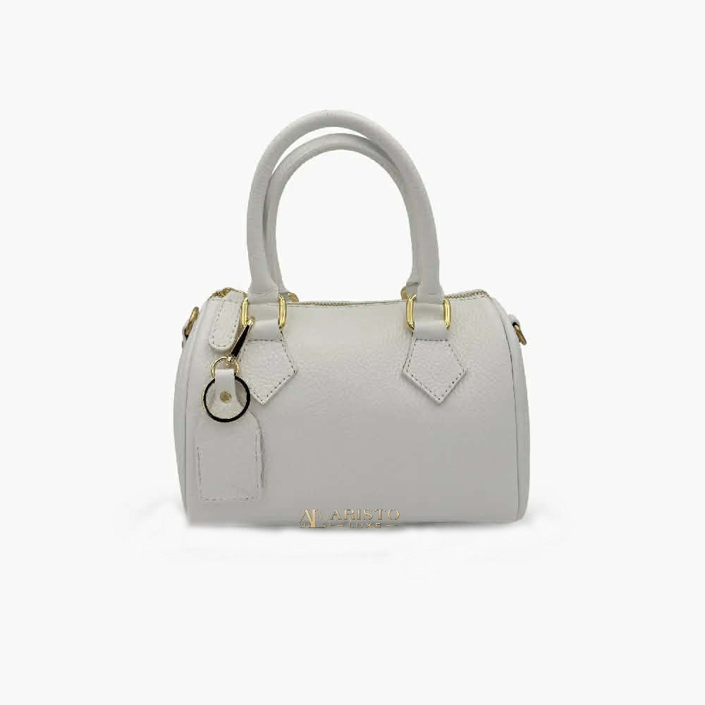 Small Handbag in Genuine Leather Made in Italy | Compact Italian Leather Bag